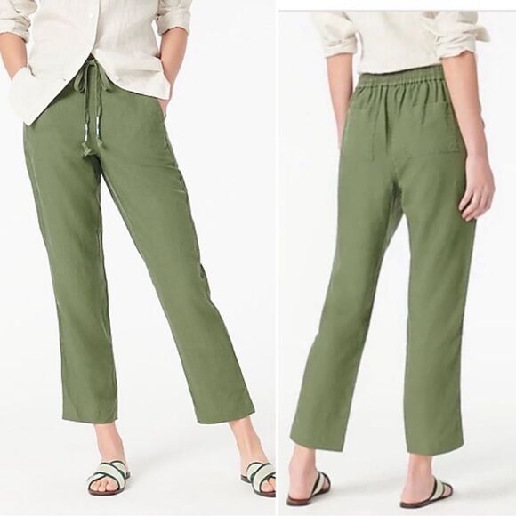 J.Crew black linen blend pull on seaside pants size small - Picture 9 of 9